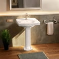 thumbnail image 6 of Whitehaus 23" Traditional Pedestal Sink with an Integrated Oval Bowl, Single Faucet Drilling, Low-Rise Backsplash and Overflow, 6 of 7