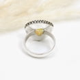 thumbnail image 4 of Vintage Citrine Gemstone Ring – Oxidized 925 Sterling Silver Ring Rope Bezel Triangle Cut Yellow Stone Jewelry, 4 of 6