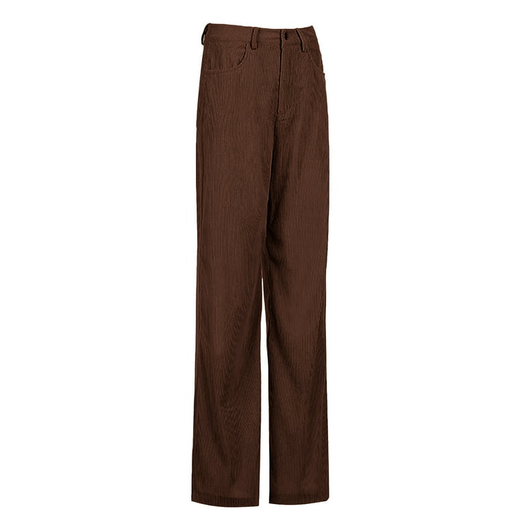 PDGJG Plus Velvet Thickened Corduroy Women's Casual Pants Loose High Waist  Slim Slimming Harem Pants Carrot Pants (Color : Brown, Size : S Code) :  : Clothing, Shoes & Accessories