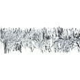 thumbnail image 3 of Northlight 50' x 2.5" Unlit Shiny Silver 8-Ply Foil Tinsel Christmas Garland, 3 of 4