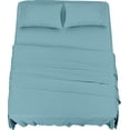 thumbnail image 3 of 4 PC Bed Sheets Set, 100% Egyptian Cotton, 800 Thread Count, 15 Inch Deep Pocket on Fitted Sheet, Light Blue Solid King Size, 3 of 5