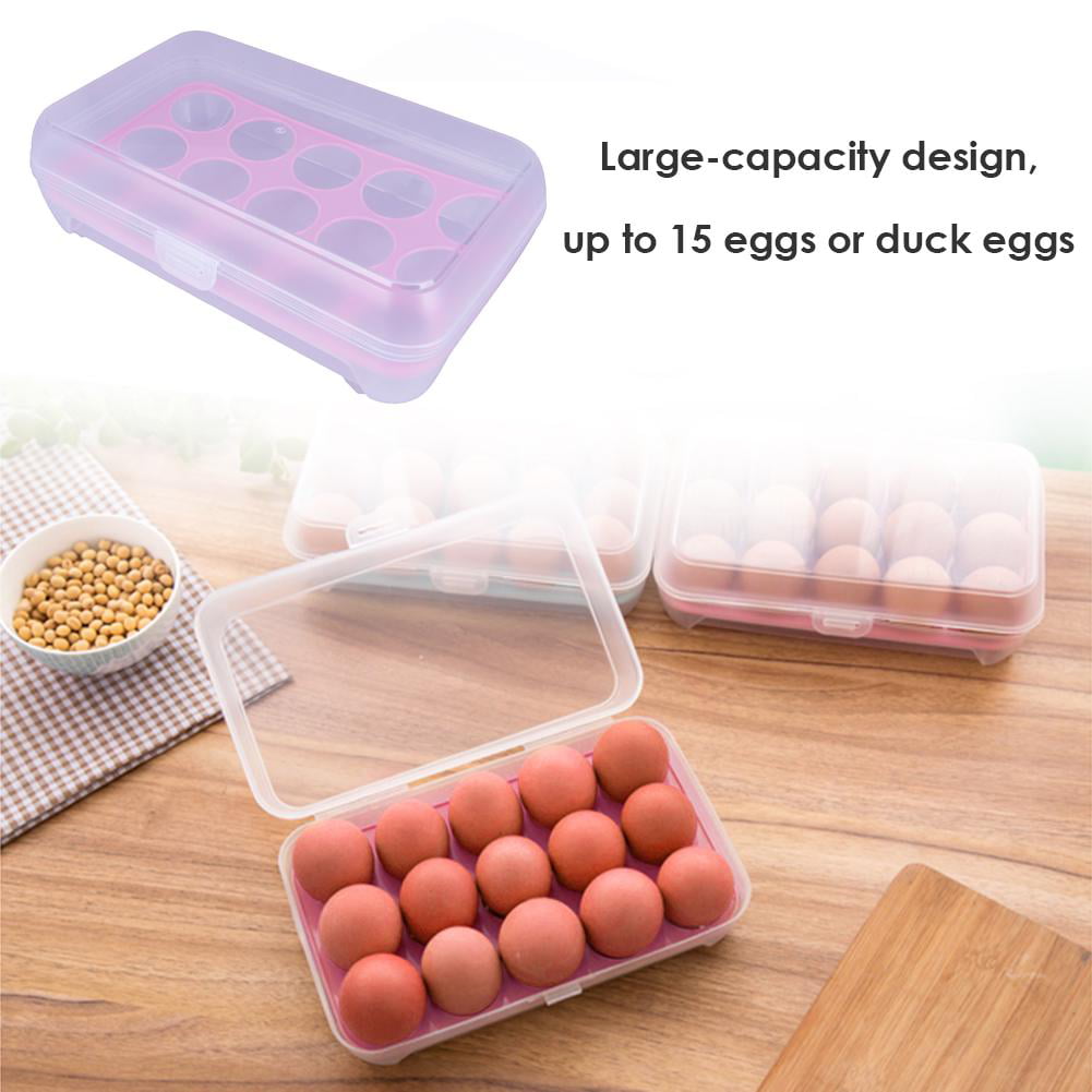 Plastic Refrigerator Eggs Storage Box 15 Eggs Holder Food Storage new style 