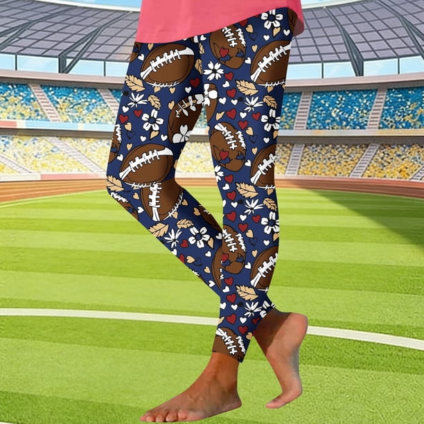 TaTaai Women Fashion Rugby Random Print Skinny Yoga Pants Casual Leggings Stretchy Fabric Ladies Fitness Daily Outdoor Street Wear No Fading Non-See-Through Stylish Pants Gift