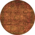 thumbnail image 1 of Ahgly Company Indoor Round Abstract Orange Modern Area Rugs, 5' Round, 1 of 4