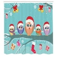 thumbnail image 3 of Ambesonne Christmas Shower Curtain, Owl Family Tree, 69"Wx70"L, Multicolor, 3 of 5