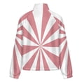thumbnail image 6 of Jackets for Women Winter Coat Jackets Flannel Stand Collar Jacket(Aesthetic Light Pink And White Sunburst,Size:S-4XL), 6 of 7