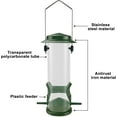 thumbnail image 4 of SNYNUXX Wild Bird Feeders for Outdoors Hanging Stainless Steel Hanging Bird Feeder Tube, Finch Feeder for Garden Backyard Decoration Attractive Squirrel Proof Bird Feeders for Outside Green - 2 Pack, 4 of 8
