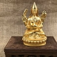 thumbnail image 2 of Metal Gold Color Mini pocket buddha staue altar decor Tibetan Nepal Master Tsongkhapa statue portable praying worship idol buddha offering, 2 of 6