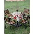 thumbnail image 3 of Outdoor Tablecloth with Umbrella Hole and Zipper, Grey Snowman Christmas Square Table Cloth 54x54 Inch Waterproof Tablecloth, Winter Snowflake Xmas Gifts Picnic Table Cover for Patio Camping, 3 of 7