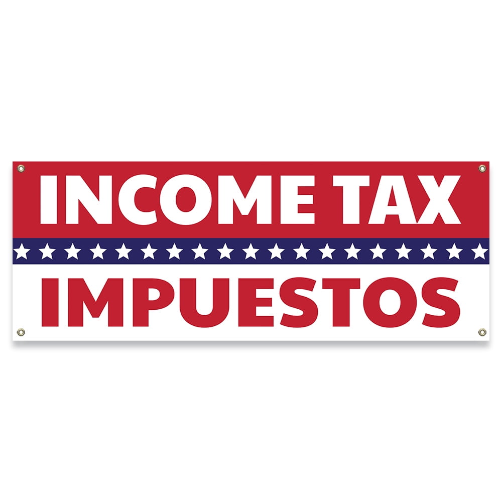 Vinyl Banner Sign Impuestos Income Tax Business Marketing Advertising Yellow 
