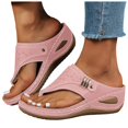 thumbnail image 5 of IUJSOY Womens Sandals Slippers Flip Flops for Women Orthopedic Wedge Sandals Boho Slip on Shoes, 5 of 6