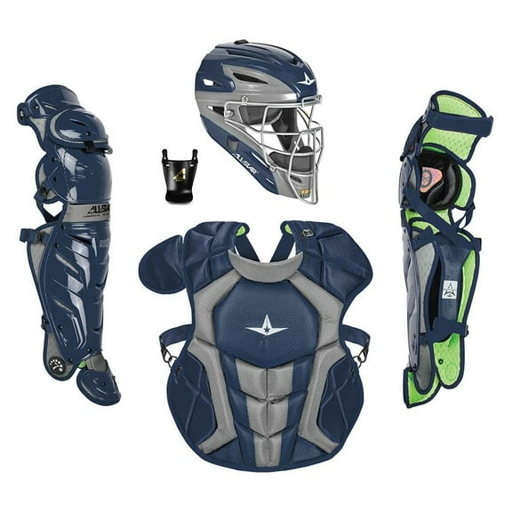 All-Star Sports S7 Axis Ages 9-12 Protective Baseball Catchers Gear, Navy