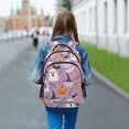 thumbnail image 6 of FORMRS Unisex Backpack Elementary School Travel Bookbag with Reflective Stripes, Purple Cute Halloween, 6 of 7