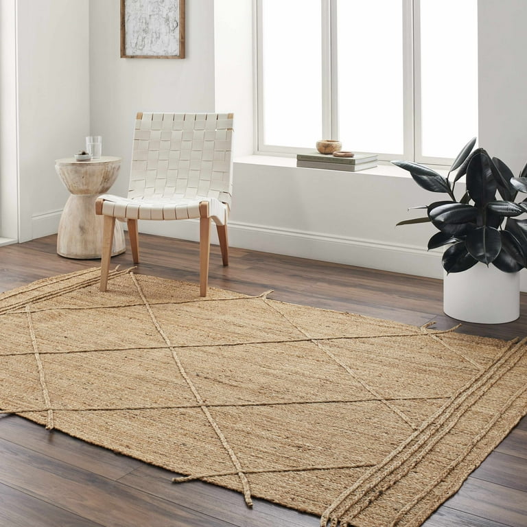 BoutiqueRugs Zeno Contemporary Area Rug - Straw, White Tonal, Dark