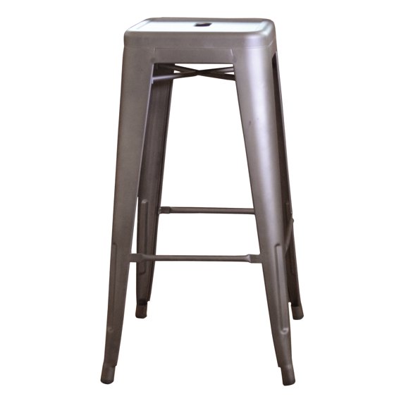 AmeriHome Loft Gun Metal Silver Metal Bar Stool