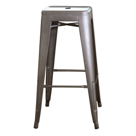 Amerihome Loft Metal 30 Bar Stool Gun Metal Set Of 2 Walmart Com Walmart Com
