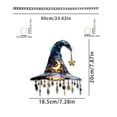 thumbnail image 2 of 2025 Halloween Witch Hat Hanging Ornament, 2d Acrylic Magical Hat, Magical Window Wall Decor for Indoor Outdoor Party & Year-Round Gothic Home, 2 of 4