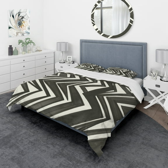 Designart 'Minimalist Graphics VI' Geometric Duvet Cover Set