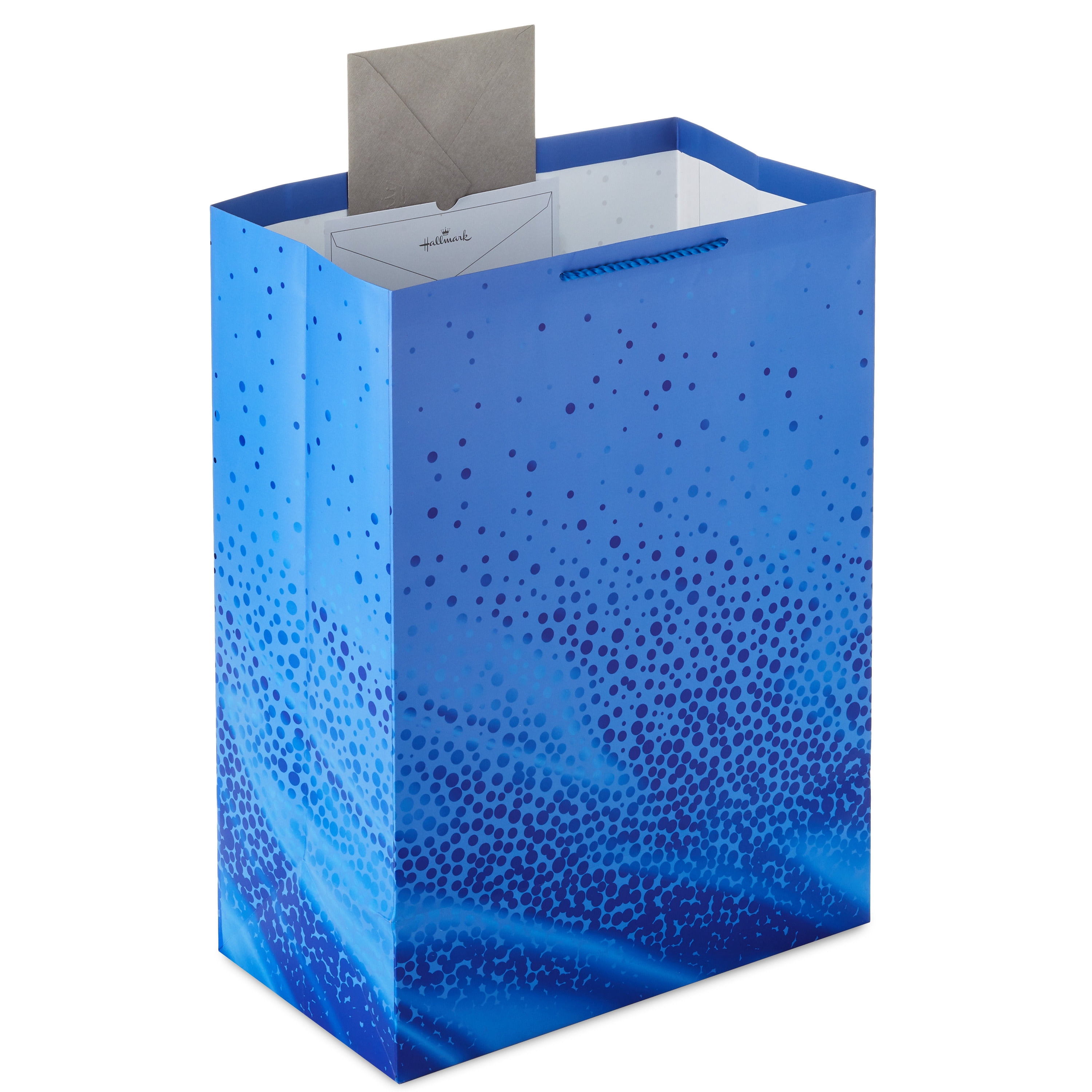 Hallmark Jumbo Gift Bag (Blue with Cascading Blue Foil Dots)