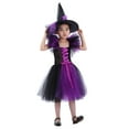 thumbnail image 4 of Magnificent Witch Halloween For Girls Elegant Black Gown And Hat Fancy Tutu Dress Up Party Outfit, 4 of 9