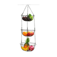thumbnail image 3 of 3-Tier Hanging Basket Fruit Organizer Kitchen Heavy Duty Wire Organizer with Wire Metal Ceiling Hooks-Black Wire Basket, 3 of 5