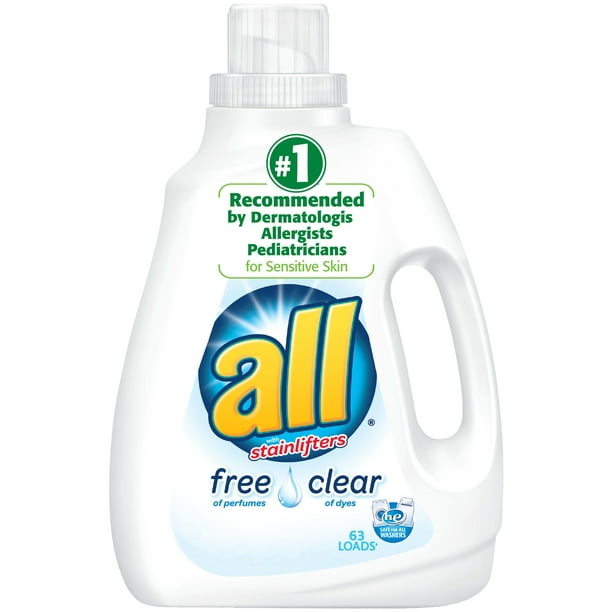 all Liquid Laundry Detergent, Free Clear for Sensitive Skin, 94.5 Fluid ...