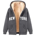 thumbnail image 2 of New York Hoodie 2025 Fall Winter Fleece Lined Zip Up Hoodies Pockets Streetwear Hooded Sweatshirt Hoodie Women Jacket, 2 of 6