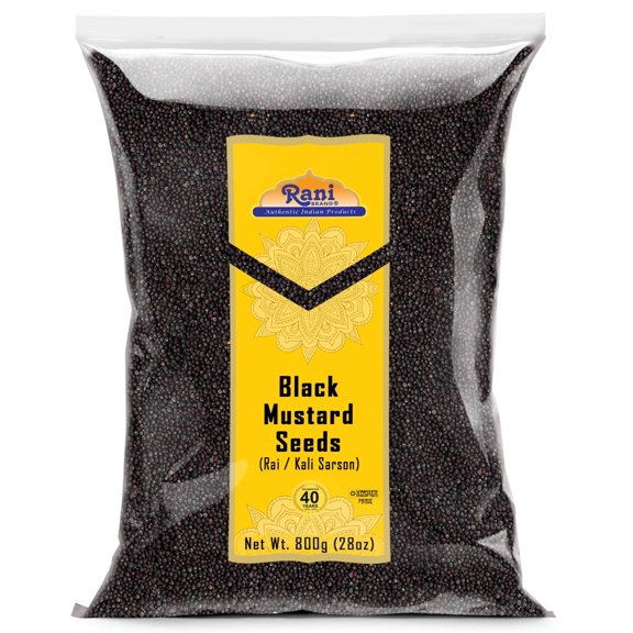 Rani Black Mustard Seeds Whole Spice (Kali Rai) 28oz (800g) All Natural ~ Gluten Friendly | NON-GMO | Kosher | Vegan | Indian Origin