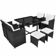 thumbnail image 2 of OnlineGymShop CB19247 21 Piece Outdoor Poly Rattan Dining Set, Black, 2 of 3