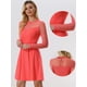 thumbnail image 2 of Vestido de Fiesta Allegra K Patinadora Transparente Melon Rojo L, 2 of 6