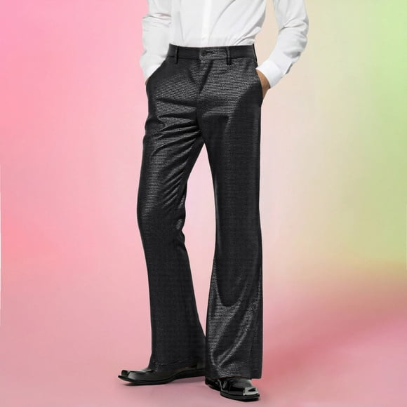 Men's Casual Pants Relaxed Fit Flare Leg Comfortable Stretch Fabric for Everyday Use Stylish Breathable Lightweight Ideal for Home Outings and Parties