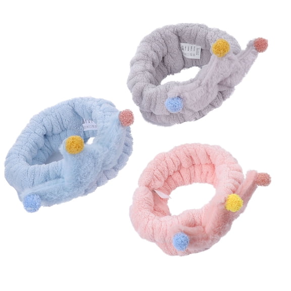 ELAYARD Set of 3 Elastic Coral Fleece Face Washing Headbands for Spa Use, Perfect Gift for Girlfriend