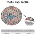 thumbnail image 6 of Round Fitted Tablecloth with Boho Floral Motif, 44 Inch Elastic Hem Fits 38 to 42 Inch Tables, Durable Spill Resistant for Indoor Outdoor Use, 6 of 7