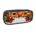 thumbnail image 2 of Picia Thanksgiving With Autumn Pattern Large Capacity PU Leather Pencil Case Organizer Pen Marker Holder Double Zipper Storage Bag Big Pencil Pouch for College Office, 2 of 6