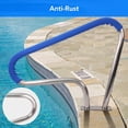 thumbnail image 4 of Pool Handrail, 39"L x 32"H Stainless Steel Pool Railing 250Lbs Load Capacity Inground Pool Rails with Blue Nylon Grip Cover Quick Mount Base Plate & Accessory, 4 of 6