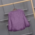 thumbnail image 4 of Girls Faux Fur Coat Kids Fluffy Long Sleeve Lapel Collar Open Front Jacket Warm Winter Shaggy Outwear with Pockets, 4 of 4