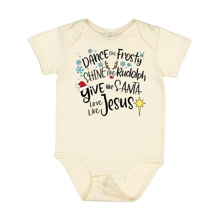 

Inktastic Dance Like Frosty Shine Like Rudolph Give Like Santa Gift Baby Boy or Baby Girl Bodysuit