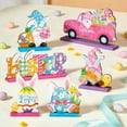 thumbnail image 2 of Virelaxpo 6Piece Wooden Easter Table Decor Set with Cute Bunny and Truck Designs, 2D Desktop Ornaments for Holiday and Home Decoration, Festive Wooden Decorations, 2 of 6
