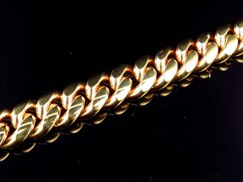 Solid Miami Cuban Link Bracelet in 10K Yellow Gold 12.5MM by Jewelry Unlimited