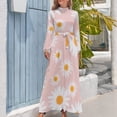 thumbnail image 4 of Retro Floral Pattern Print Women's Long Dress Long Sleeves Dress Vintage Dresses Party Maxi Dress High Waist Dress, 4 of 4