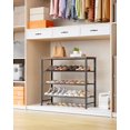 thumbnail image 3 of Shoe Rack, Rustic Brown Shoe Organizer with Leveling Feet, Sturdy & Rust-Proof Shoe Storage for Closet, Entryway, Bedroom, Living Room, Brown, 3 of 4