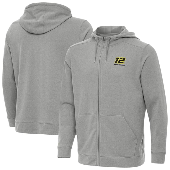 Men's-Antigua  Heather Gray Ryan Blaney Effortless Full-Zip Hoodie