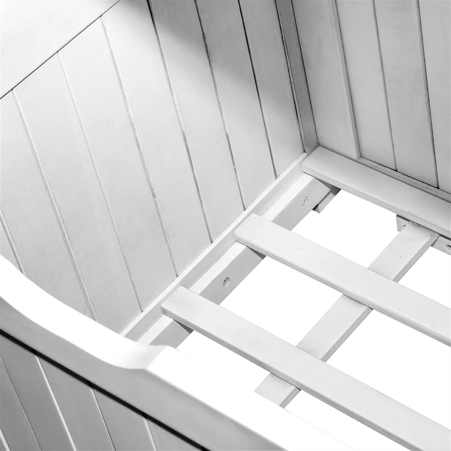 Demi Bonn 41" Patio Garden Bench Wooden Deck Box Storage Bench, Outdoor Benches Furniture with Inner Waterproof PE Lining for Backyard, Park, Lawn, Yard, White