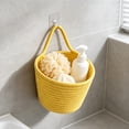 thumbnail image 7 of Hyknon Hanging Storage Basket, Cotton Rope Storage Box with Single Handle, Wall Mount Woven Organizer Bin, Solid Color Multi-Functional Small Hanging Caddy for Bathroom Kitchen Entryway Home Storage, 7 of 7