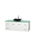 thumbnail image 4 of Wyndham Collection Centra 60 inch Single Bathroom Vanity in Matte White White Carrera Marble Countertop Arista Black Granite Sink and No Mirror, 4 of 7