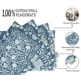 thumbnail image 4 of Vargottam Placemats- Placemat For Dining Table, Set Of 4- Printed & Reversible CottonNapkin-IndoorPlacematsFor Home & Kitchen Dining Table- Asian Batik (Medium Blue), 4 of 5
