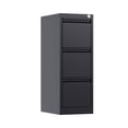 thumbnail image 1 of AOBABO 3 Drawer Vertical Metal File Cabinet w/Lock, Fully Assembled, Black, 1 of 11