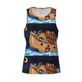thumbnail image 4 of Fotbe Ocean Scene with Noah's Ark Pattern Men's Quick Dry Workout Tank Top Gym Muscle Tee Fitness Bodybuilding Sleeveless T Shirt Breathable Workout Shirt-, 4 of 9
