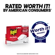 Raid Ant Killer Baits, For Household Use, Kills the Colony, Kills Ants for 3 Months, Child Resistant, 4 Count