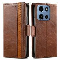 ELEHOLD Premium Leather Wallet Case for Moto G Stylus 5G (2025) ,Practical Card Slots Money Slot Stand Function Shockproof Protective Flip Wallet Case for Moto G Stylus 5G (2025),Darkbrown